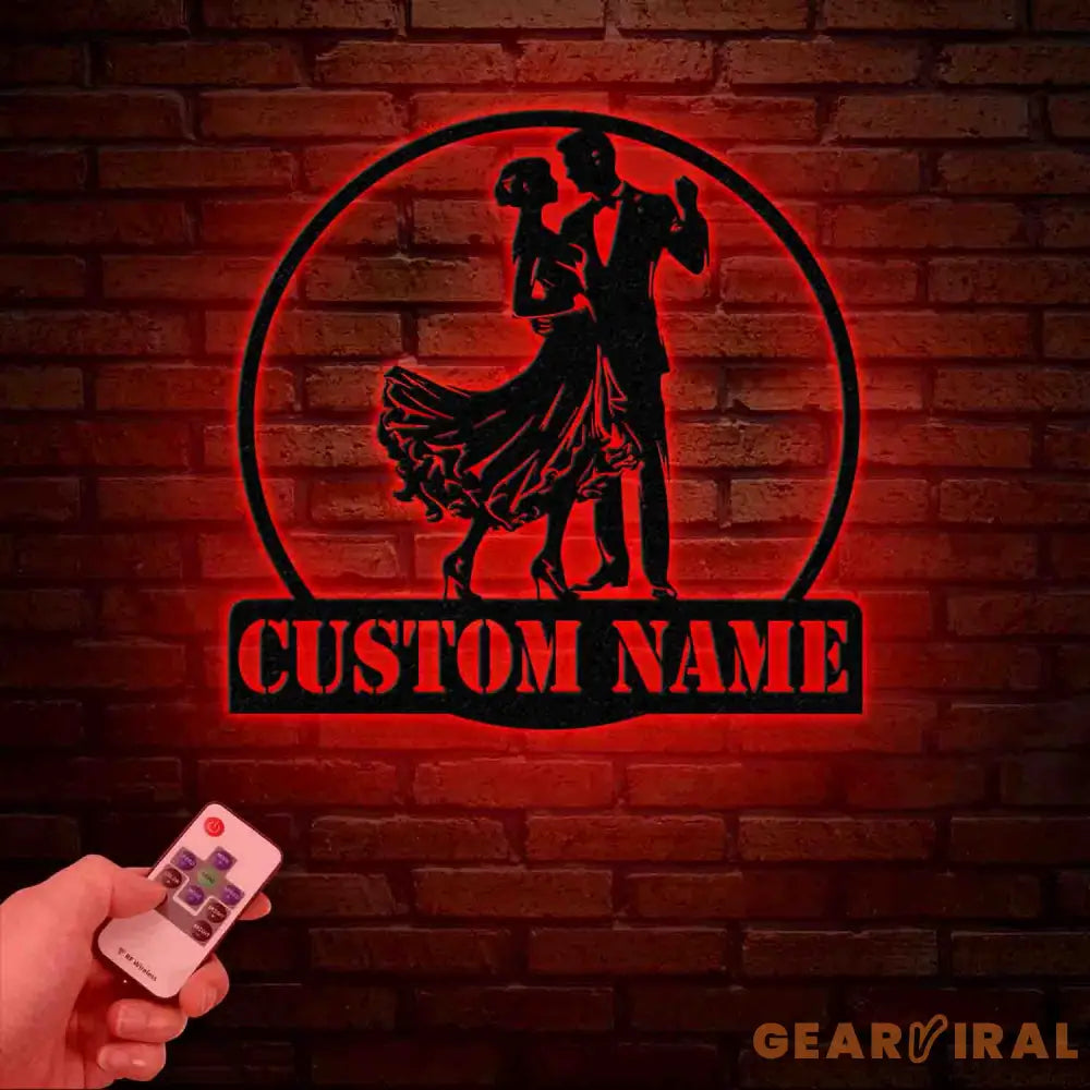 Custom Tango Dance Metal Wall Art with LED Lights Personalized Tango Dancer Sign Metal Tango Wall Decor for Studio or