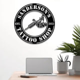 Custom Tattoo Artist Metal Sign with LED Light Personalized Ink Studio Name Sign Wall Decor Tattoo Artist Gift Tattoo