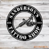 Custom Tattoo Artist Metal Sign with LED Light Personalized Ink Studio Name Sign Wall Decor Tattoo Artist Gift Tattoo