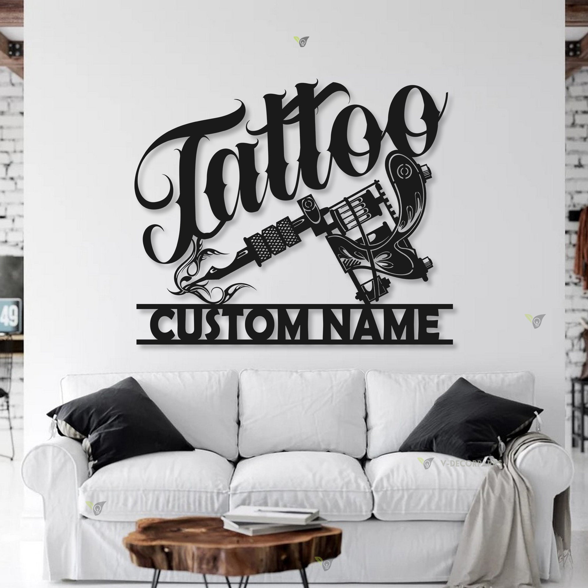 Custom Tattoo Artist Metal Wall Art LED Light Personalized Tattoo Studio Name Sign Home Decor Machine Shop Decor Ink Man Cave Christmas Gift | GearViral