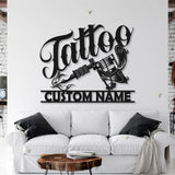 Custom Tattoo Artist Metal Wall Art LED Light Personalized Tattoo Studio Name Sign Home Decor Machine Shop Decor Ink Man Cave Christmas Gift | GearViral