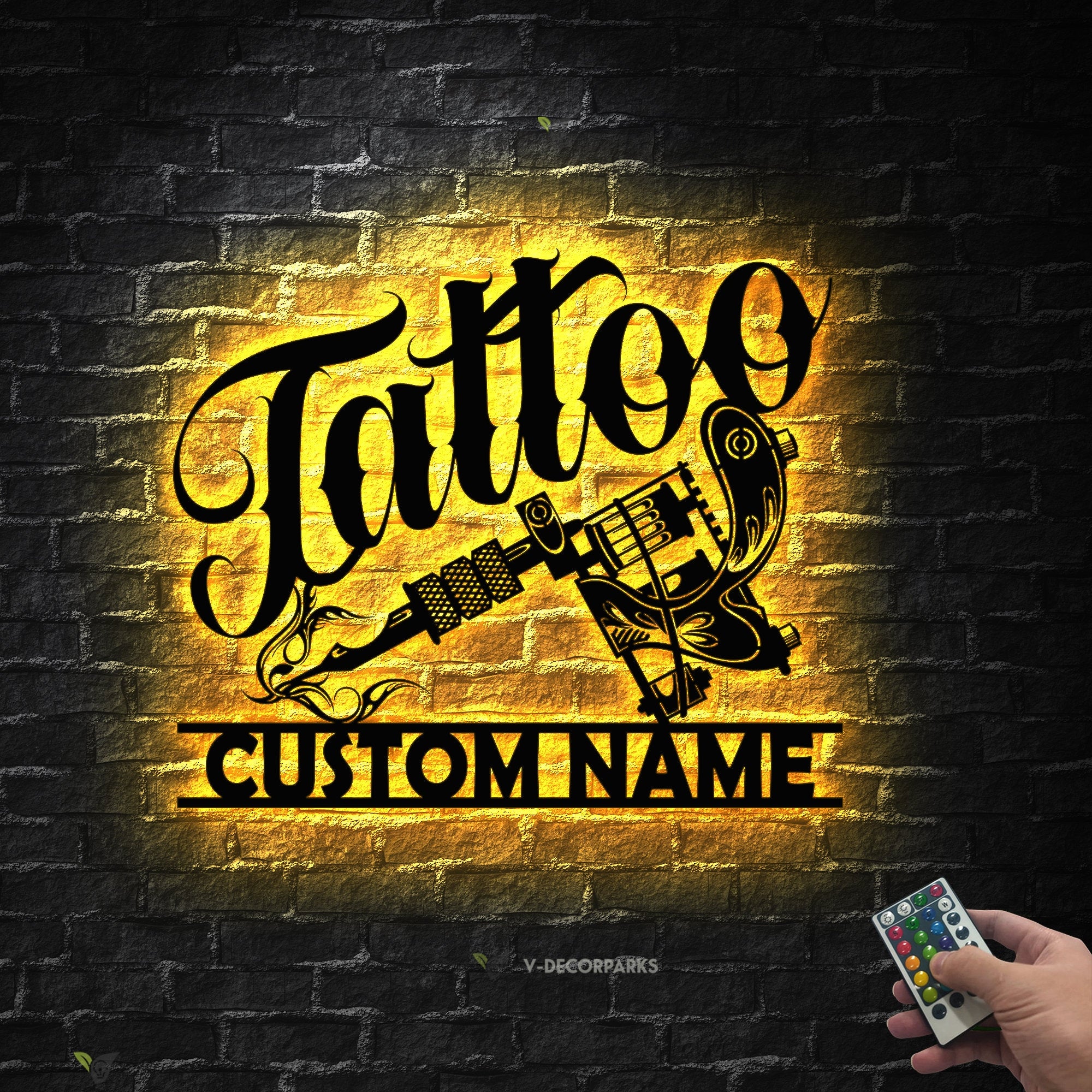 Custom Tattoo Artist Metal Wall Art LED Light Personalized Tattoo Studio Name Sign Home Decor Machine Shop Decor Ink Man Cave Christmas Gift | GearViral