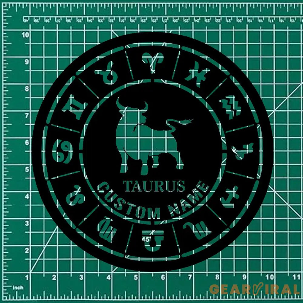 Custom Taurus Zodiac Metal Wall Art Personalized Taurus Zodiac Name Sign Decoration For Room Horoscope Home Decor