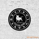Custom Taurus Zodiac Metal Wall Art Personalized Taurus Zodiac Name Sign Decoration For Room Horoscope Home Decor