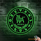 Custom Taurus Zodiac Metal Wall Art Personalized Taurus Zodiac Name Sign Decoration For Room Horoscope Home Decor