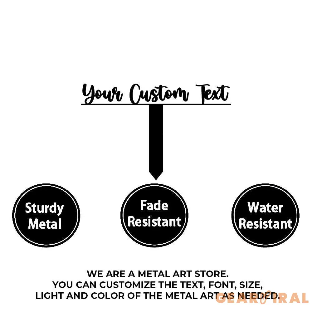 Custom Text | Metal Sign | Outdoor Business Metal Stake Personalized Name Yard Sign Outdoor Door Garden Decor Logo