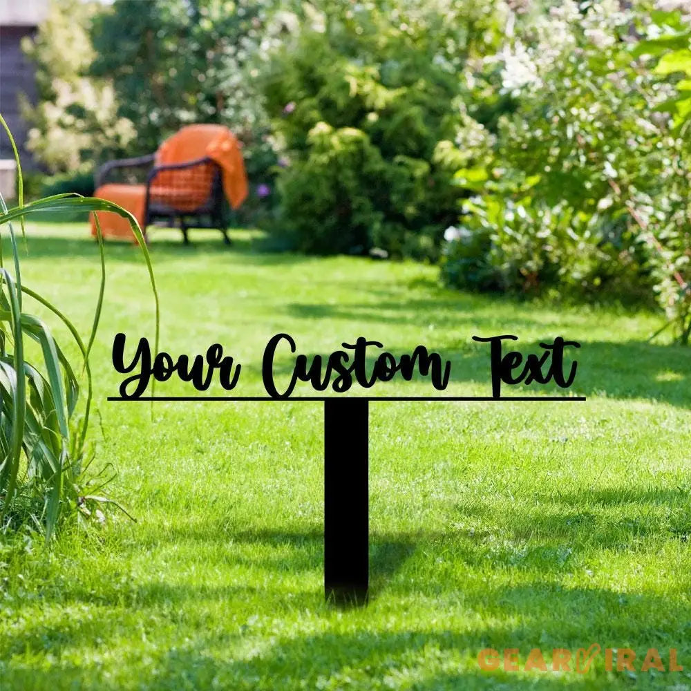 Custom Text | Metal Sign | Outdoor Business Metal Stake Personalized Name Yard Sign Outdoor Door Garden Decor Logo