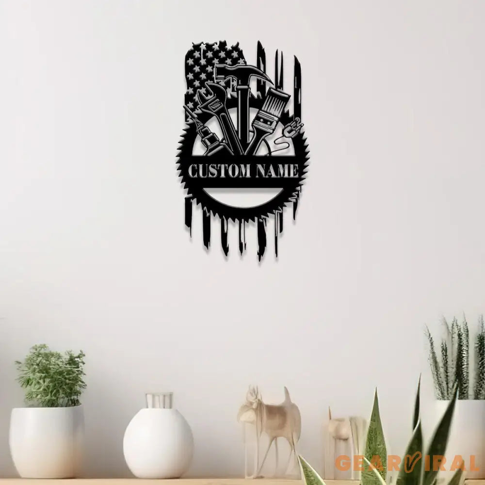 Custom Tools Repair Metal Sign with LED Light Personalized Tools Shop Name Sign Mechanic Tools Decoration Garage Sign