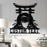 Custom Torii Gate Metal Wall Decor Japanese Bedroom Decor Inspirational Wall Art Sanmon Bonsai Tree Sign Japanese Home