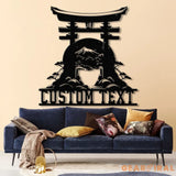 Custom Torii Gate Metal Wall Decor Japanese Bedroom Decor Inspirational Wall Art Sanmon Bonsai Tree Sign Japanese Home