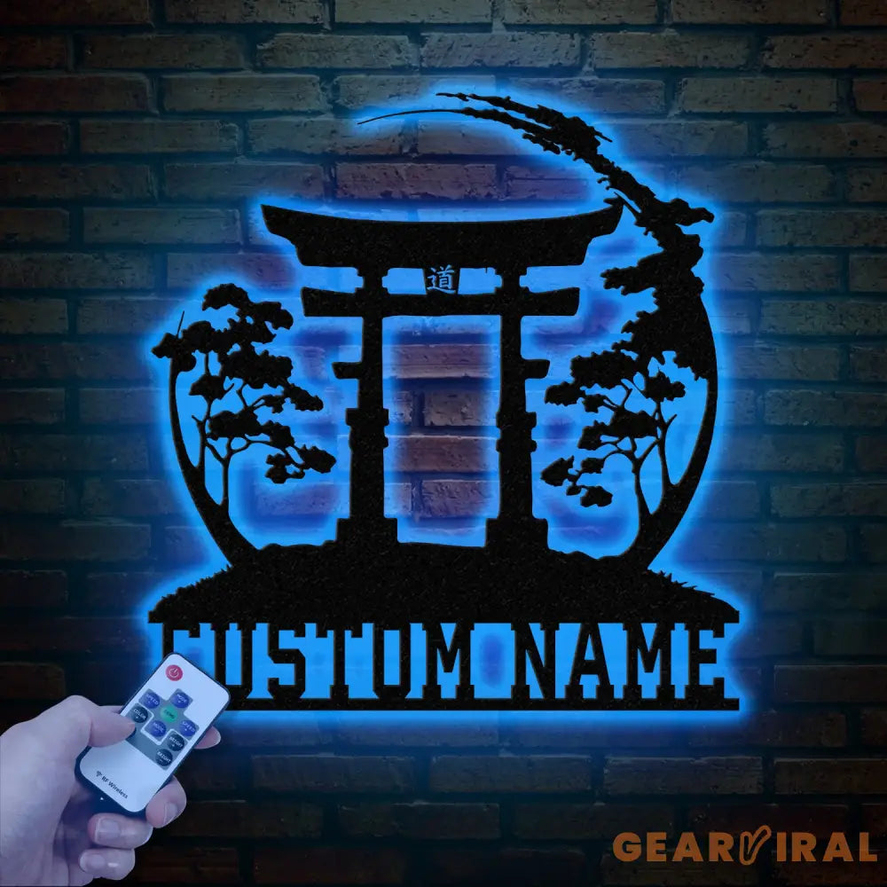 Custom Torii Gate Metal Wall Decor Japanese Bedroom Decor Inspirational Wall Art Sanmon Bonsai Tree Sign Japanese Home