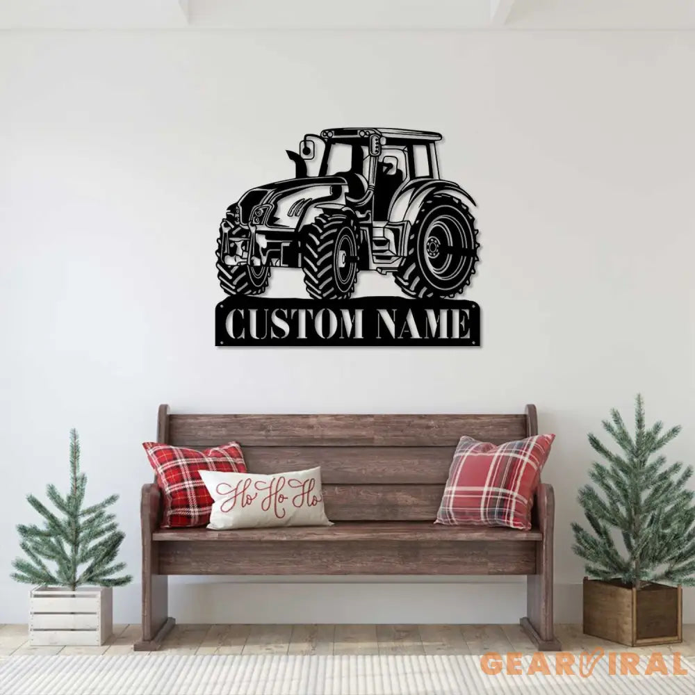 Custom Tractor Driver Metal Wall Art LED Light - Tractor Gift - Personalized Farm Tractor Name Sign Home Decor - Ideal