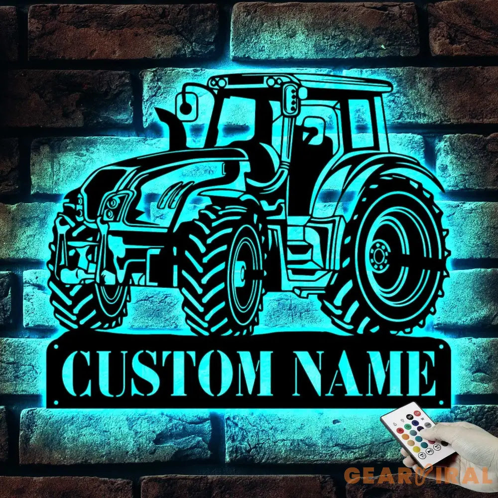 Custom Tractor Driver Metal Wall Art LED Light - Tractor Gift - Personalized Farm Tractor Name Sign Home Decor - Ideal