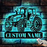 Custom Tractor Driver Metal Wall Art LED Light - Tractor Gift - Personalized Farm Tractor Name Sign Home Decor - Ideal