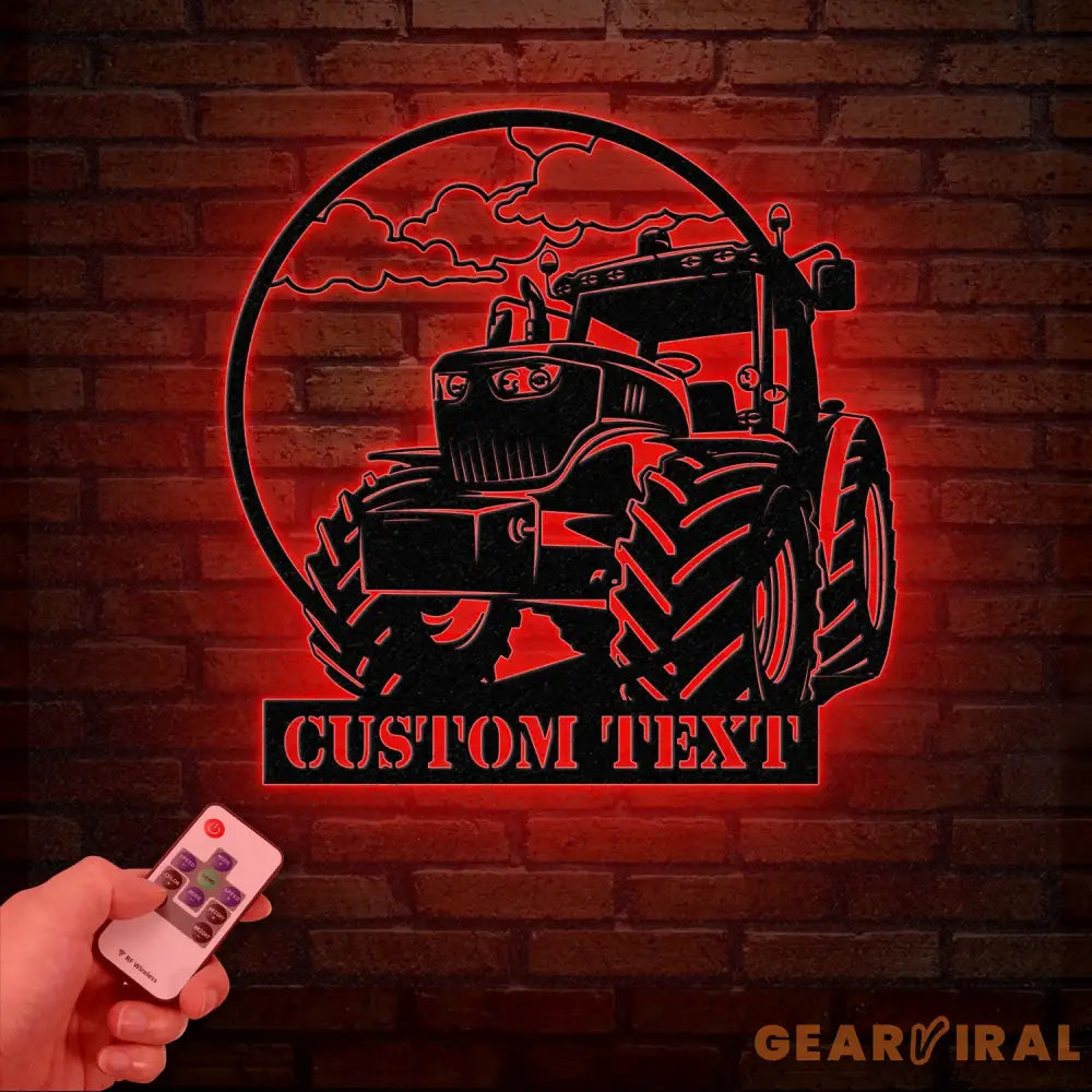 Custom Tractor Driver Metal Wall Art with LED Light - Personalized Farm Name Sign - Home Decor & Farm Truck Gift for