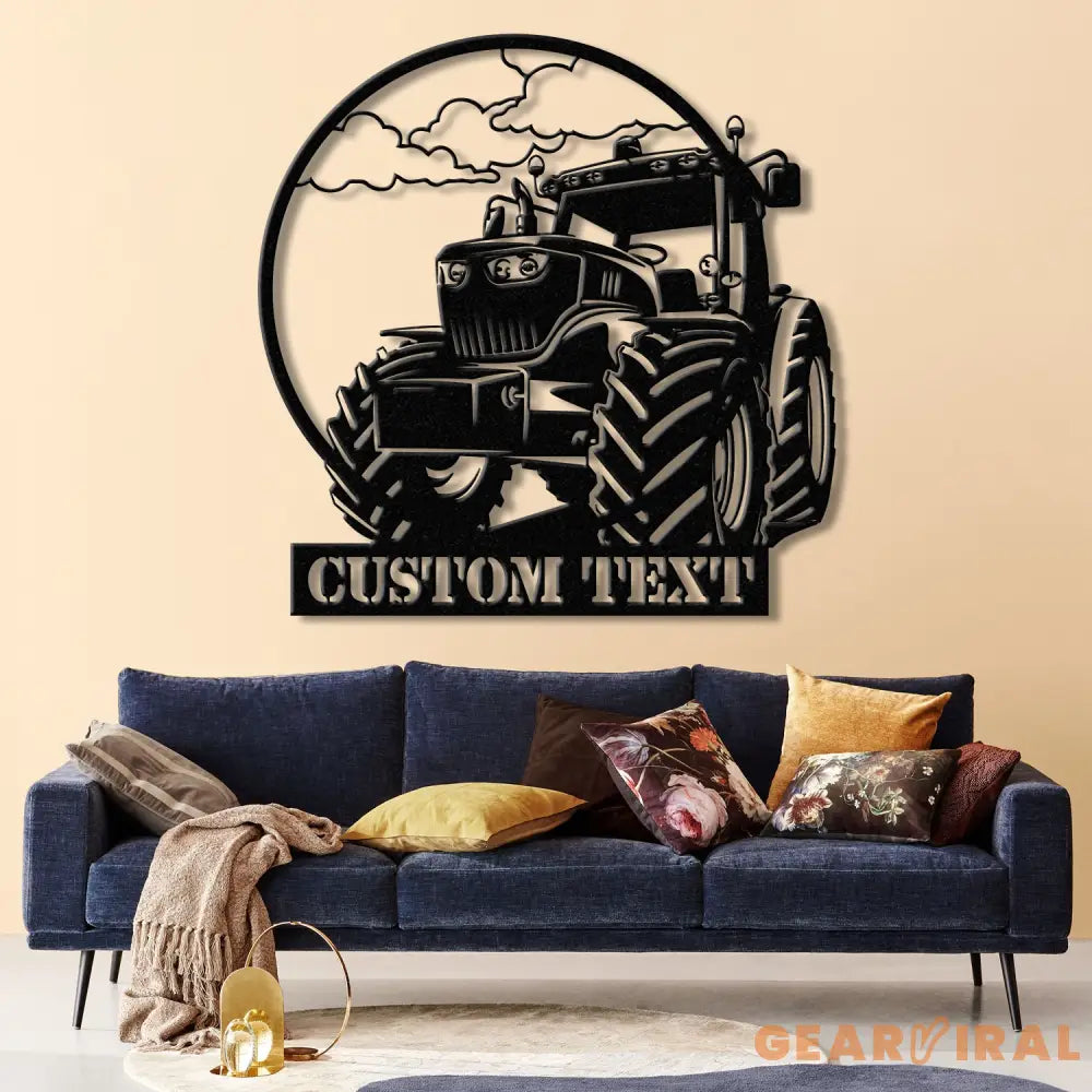 Custom Tractor Driver Metal Wall Art with LED Light - Personalized Farm Name Sign - Home Decor & Farm Truck Gift for