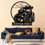 Custom Tractor Driver Metal Wall Art with LED Light - Personalized Farm Name Sign - Home Decor & Farm Truck Gift for