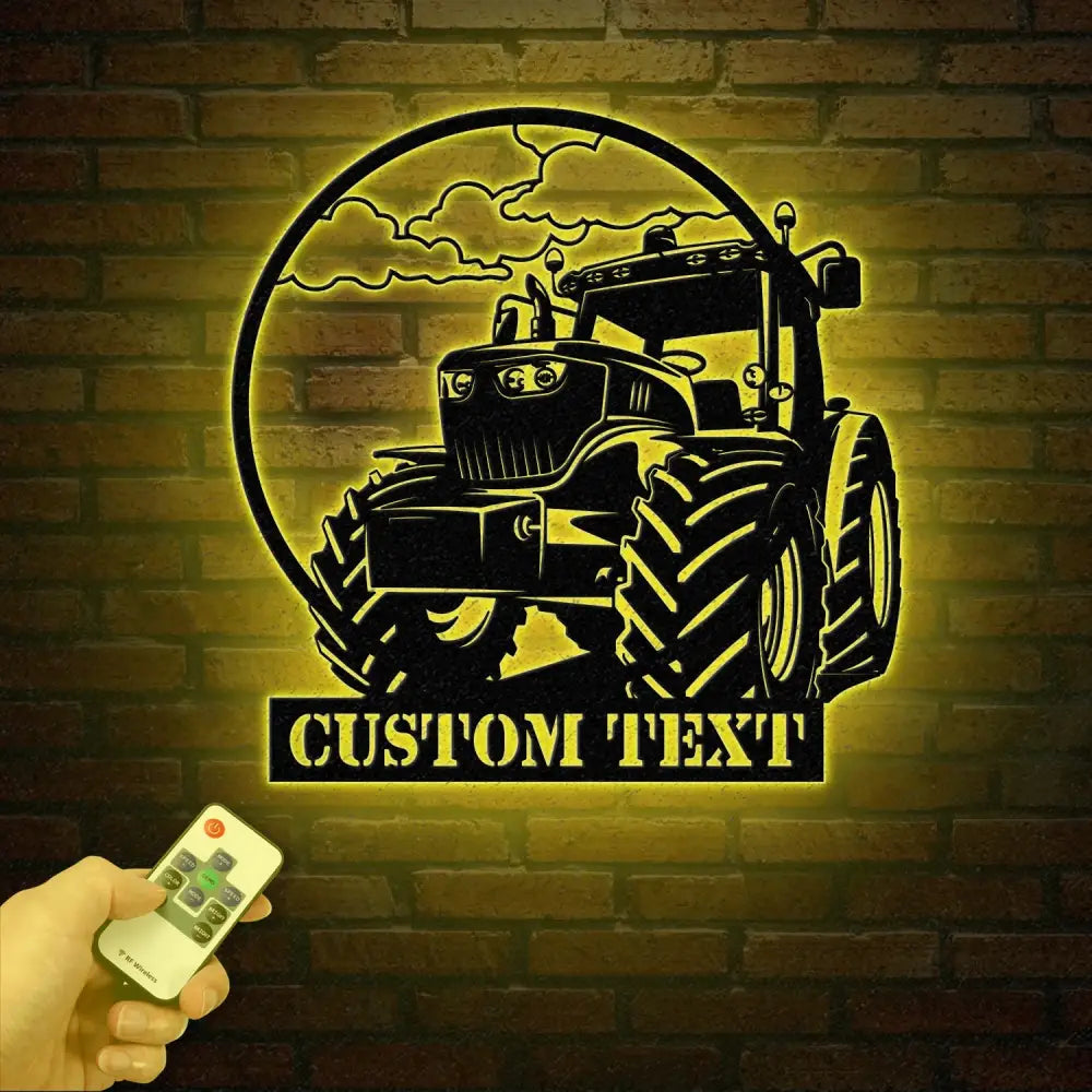 Custom Tractor Driver Metal Wall Art with LED Light - Personalized Farm Name Sign - Home Decor & Farm Truck Gift for