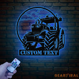 Custom Tractor Driver Metal Wall Art with LED Light - Personalized Farm Name Sign - Home Decor & Farm Truck Gift for