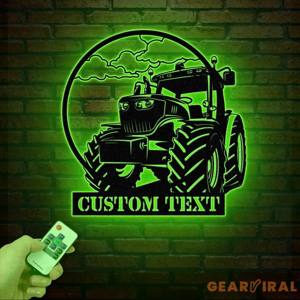 Custom Tractor Driver Metal Wall Art with LED Light - Personalized Farm Name Sign - Home Decor & Farm Truck Gift for