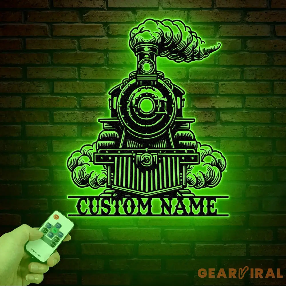 Custom Train Metal Wall LED Light Railroad Wall Decor Railroad Sign Man Cave Decor Train Driver Gift Housewarming Gift