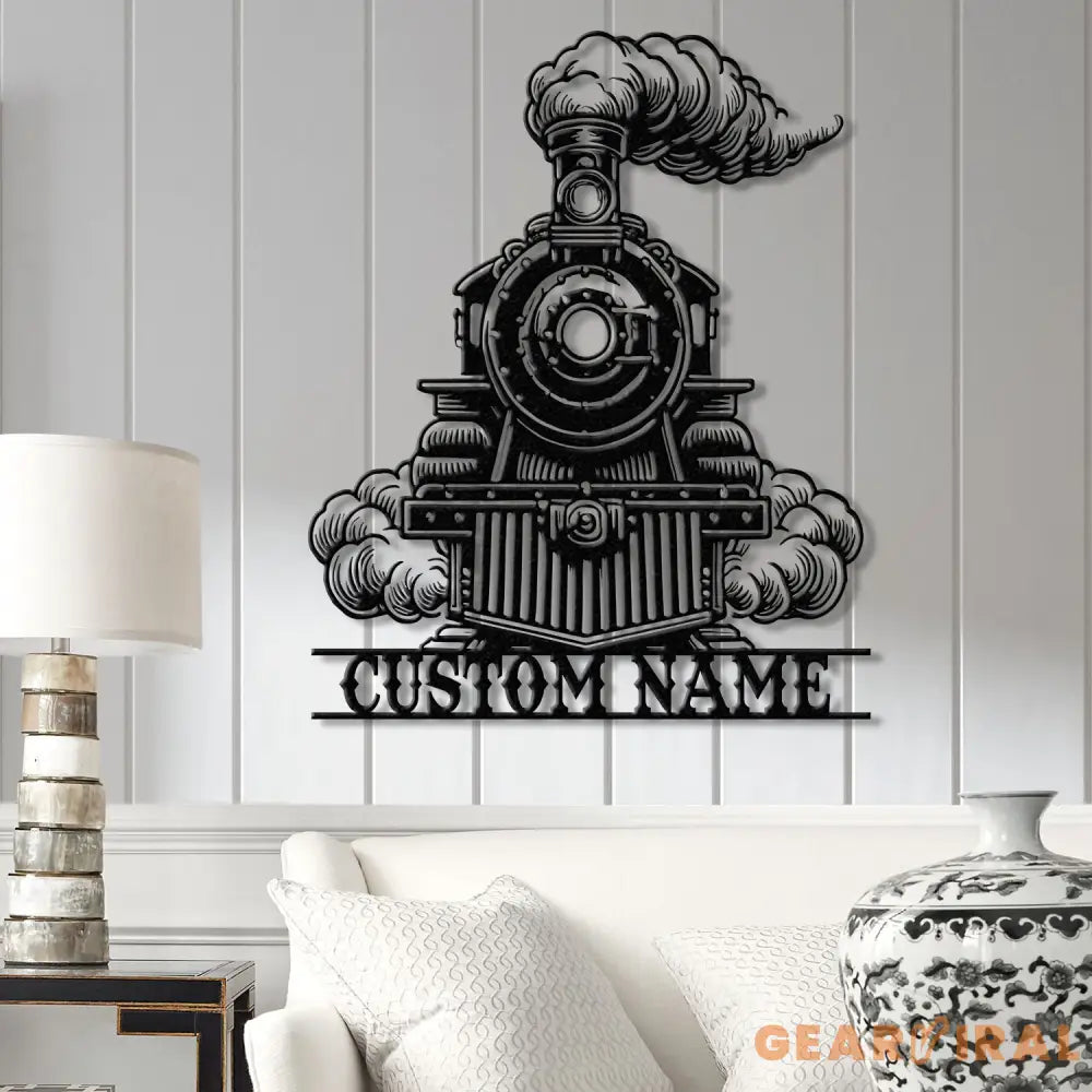 Custom Train Metal Wall LED Light Railroad Wall Decor Railroad Sign Man Cave Decor Train Driver Gift Housewarming Gift
