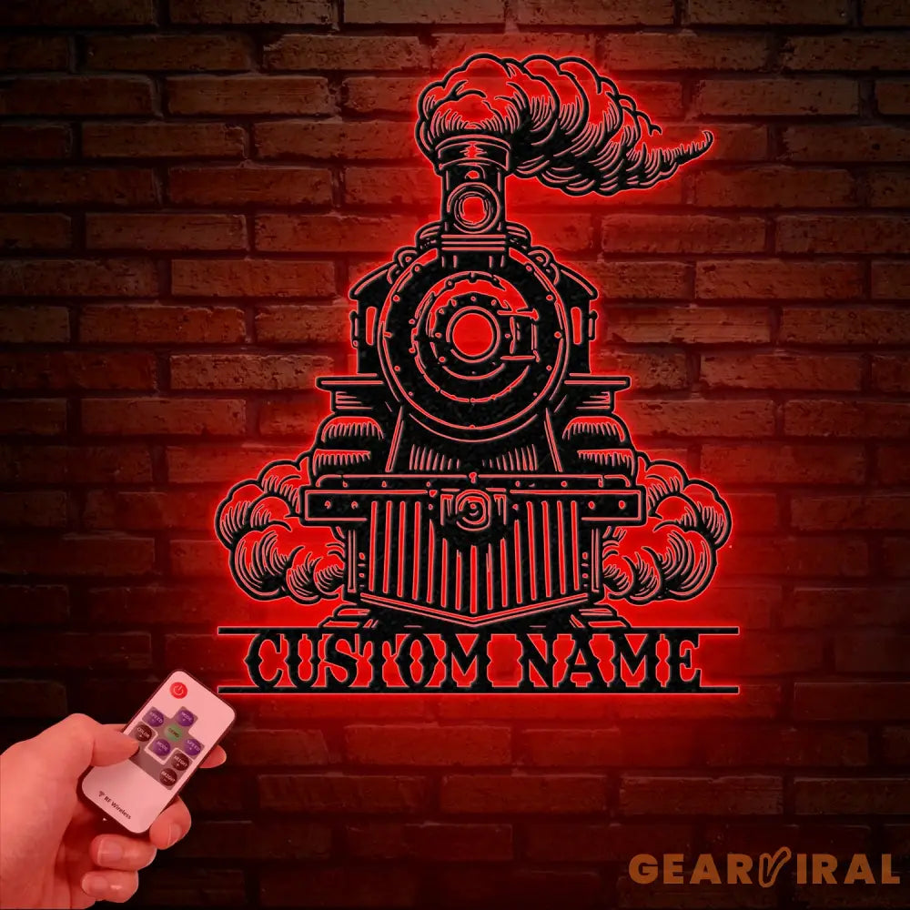 Custom Train Metal Wall LED Light Railroad Wall Decor Railroad Sign Man Cave Decor Train Driver Gift Housewarming Gift