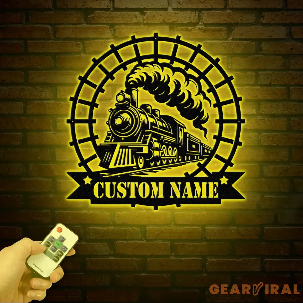 Custom Train Metal Wall LED Light Railroad Wall Decor Railroad Sign Man Cave Decor Train Driver Gift Housewarming Gift