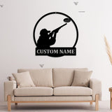 Custom Trap Shooting Name Metal Sign Art - Personalized Trap Shooting Monogram Metal Sign Led - Hobbie Gifts - Sport Gift | GearViral