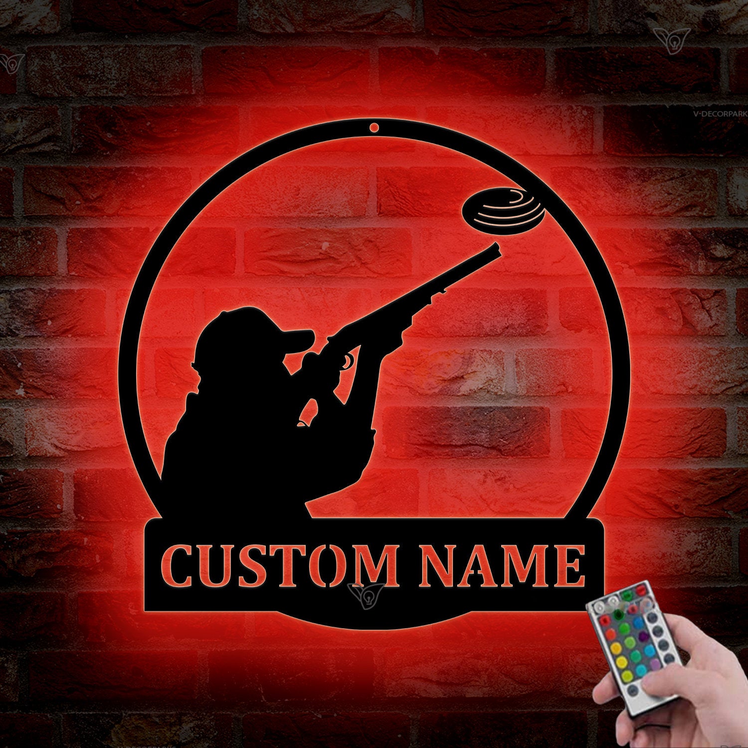 Custom Trap Shooting Name Metal Sign Art - Personalized Trap Shooting Monogram Metal Sign Led - Hobbie Gifts - Sport Gift | GearViral