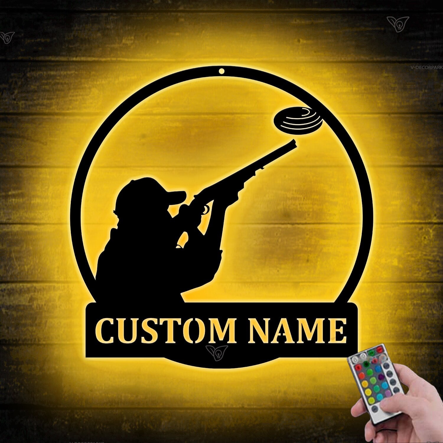 Custom Trap Shooting Name Metal Sign Art - Personalized Trap Shooting Monogram Metal Sign Led - Hobbie Gifts - Sport Gift | GearViral