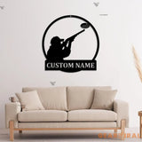 Custom Trap Shooting Name Metal Sign Art - Personalized Trap Shooting Monogram Metal Sign Led - Hobbie Gifts - Sport