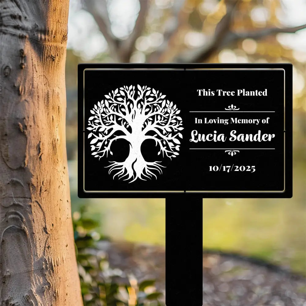 Custom Tree Memorial Plaque Outdoor Memorial Sign Engraved Tree Sign Outdoor Garden Sign Memorial Stake Plaque Grave