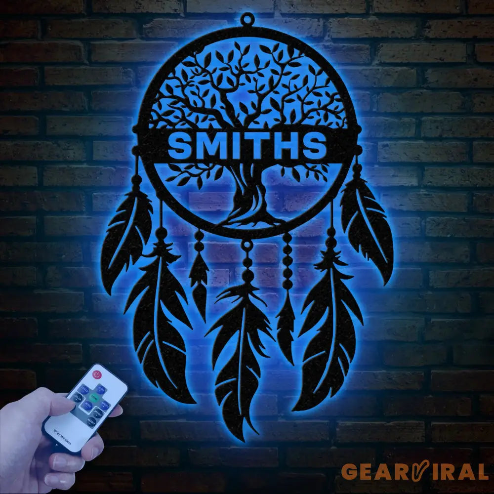 Custom Tree Of Life Dream Catcher Metal Wall Art with Led Lights Dreamcatcher Wall Hanging Dreamcatcher Decor Christmas