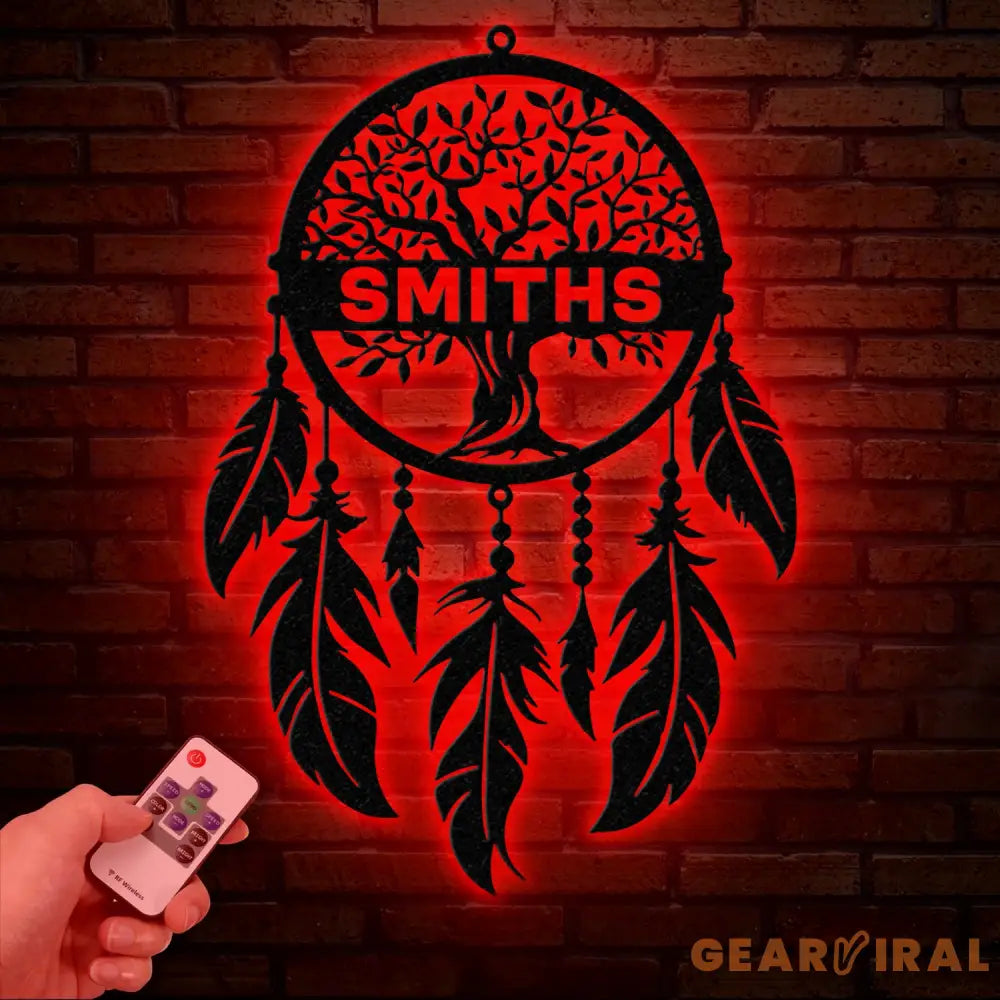 Custom Tree Of Life Dream Catcher Metal Wall Art with Led Lights Dreamcatcher Wall Hanging Dreamcatcher Decor Christmas