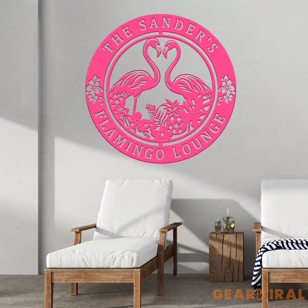 Custom Tropical Flamingos Metal Sign Personalized Beach Flamingo Metal Sign Pool Sign Home Decor For Backyard Wedding