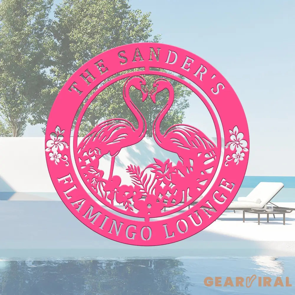 Custom Tropical Flamingos Metal Sign Personalized Beach Flamingo Metal Sign Pool Sign Home Decor For Backyard Wedding