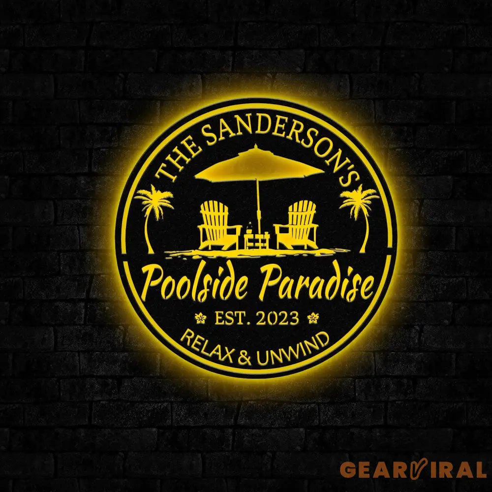 Custom Tropical Patio Metal Sign Custom Backyard Pool Sign Family Welcome Sign Aloha Palm Tree Decor Beach House Decor