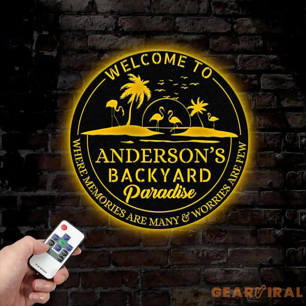 Custom Tropical Patio Metal Sign Custom Backyard Pool Sign Family Welcome Sign Aloha Palm Tree Decor Beach House Decor