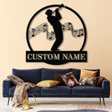 Custom Trumpet Player Name Metal Sign Personalized Jazz Musician Gift Music Lover Wall Decor Musician Name Sign Music