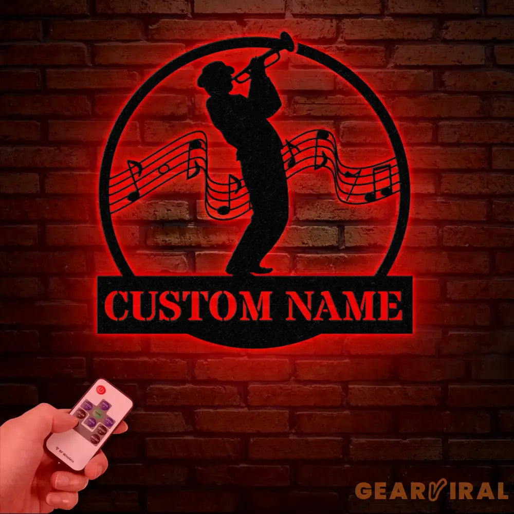 Custom Trumpet Player Name Metal Sign Personalized Jazz Musician Gift Music Lover Wall Decor Musician Name Sign Music