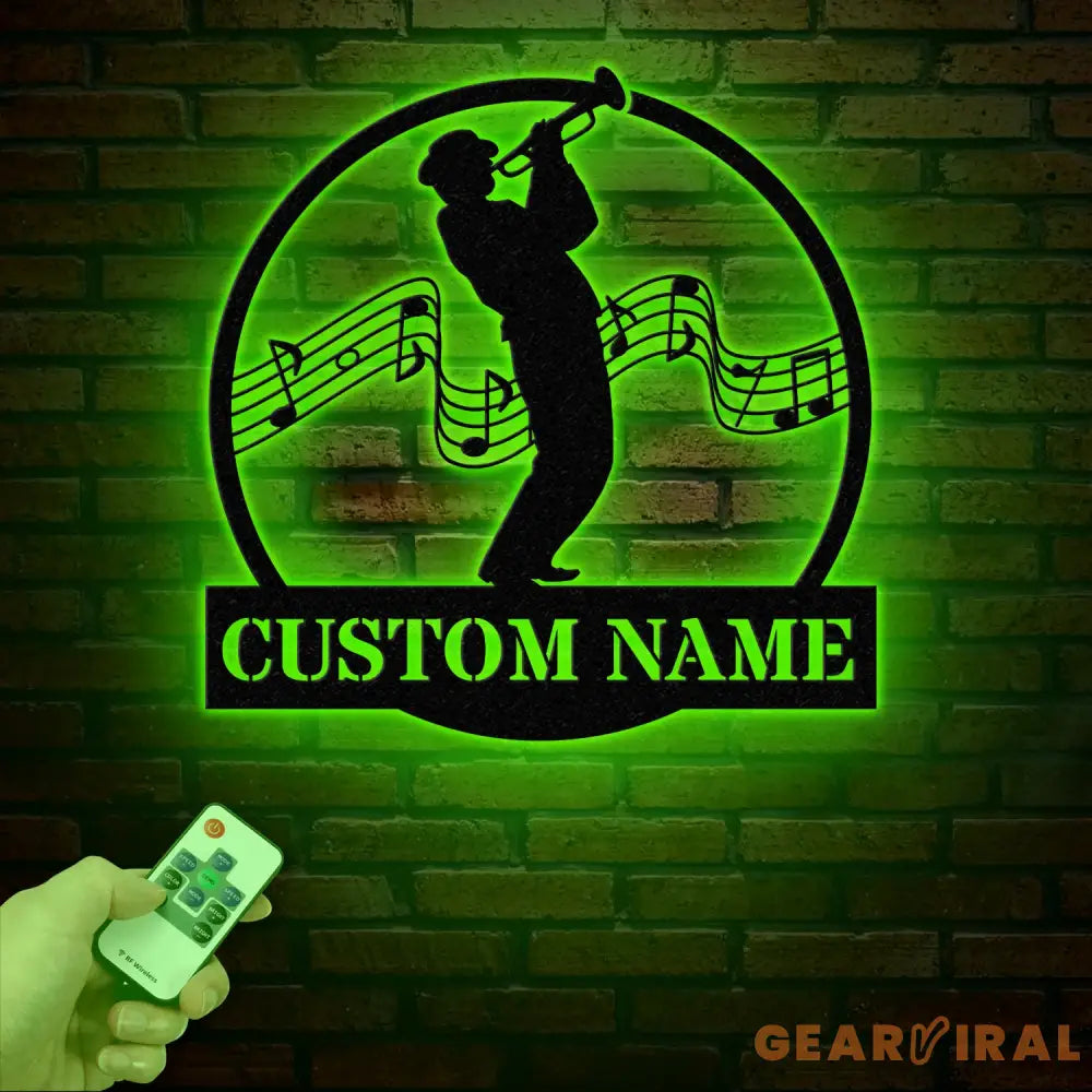 Custom Trumpet Player Name Metal Sign Personalized Jazz Musician Gift Music Lover Wall Decor Musician Name Sign Music