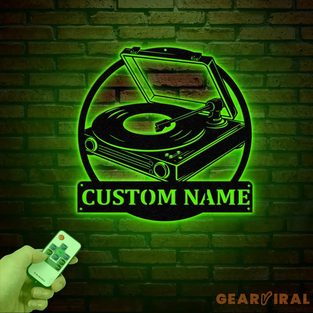 Custom Turntable Record Metal Sign Personalized Music Studio Wall Art Music Lover Sign Custom Living Room Decor for