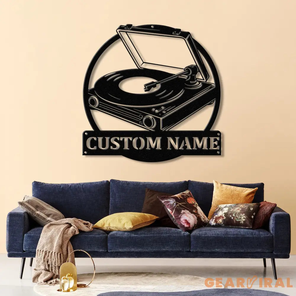 Custom Turntable Record Metal Sign Personalized Music Studio Wall Art Music Lover Sign Custom Living Room Decor for