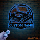 Custom Turntable Record Metal Sign Personalized Music Studio Wall Art Music Lover Sign Custom Living Room Decor for