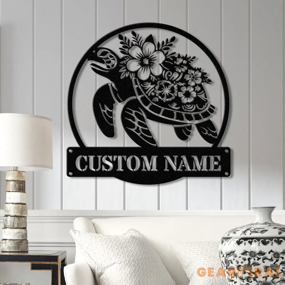 Custom Turtle Name Sign Personalized Beach House Sign Beach Sign Beach House Decor Sea Turtle Sign Beach House Sign Sea