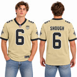 Custom Tyler Shough New Orleans Saints Fan Inspired Team 60th Season Patch Game Jersey - Black
