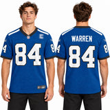 Custom Tyler Warren Indianapolis Colts Fan Inspired Alternate 2 Indiana Nights Game Jersey - Heather Royal