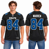 Custom Tyler Warren Indianapolis Colts Fan Inspired Fashion Game Jersey - Tundra White