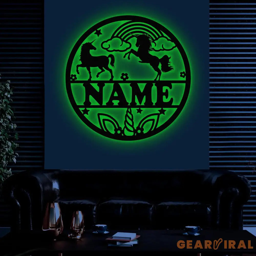 Custom Unicorn Name Sign with Led Lights Personalized Unicorn Lover Name Sign Nursery Decor Girls Room Decor Christmas